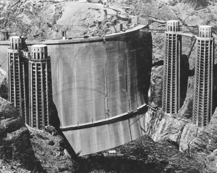 30. The rarely seen back of the Hoover Dam before it filled with water 1936