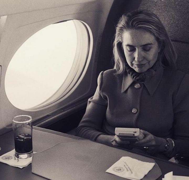 16. Hillary Clinton Playing Game Boy in 1993