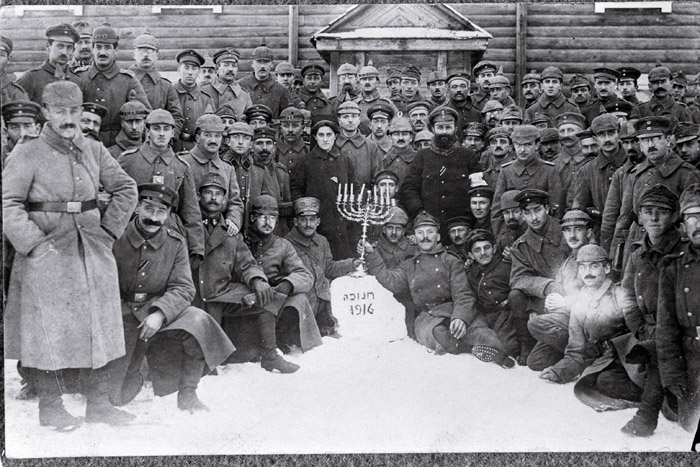 8. Jews serving in the German and Austro-Hungarian armies celebrate Hanukkah. Eastern Front of World War I, 1916