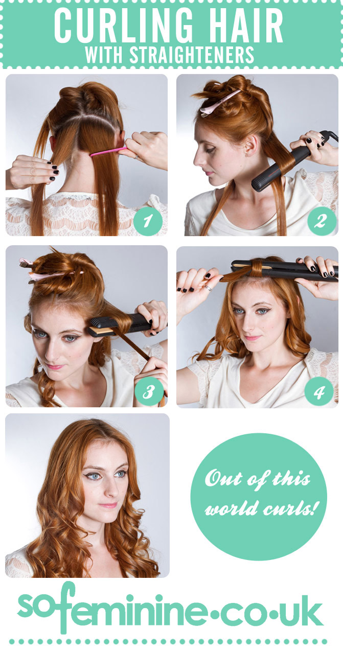 curling hair with straightener
