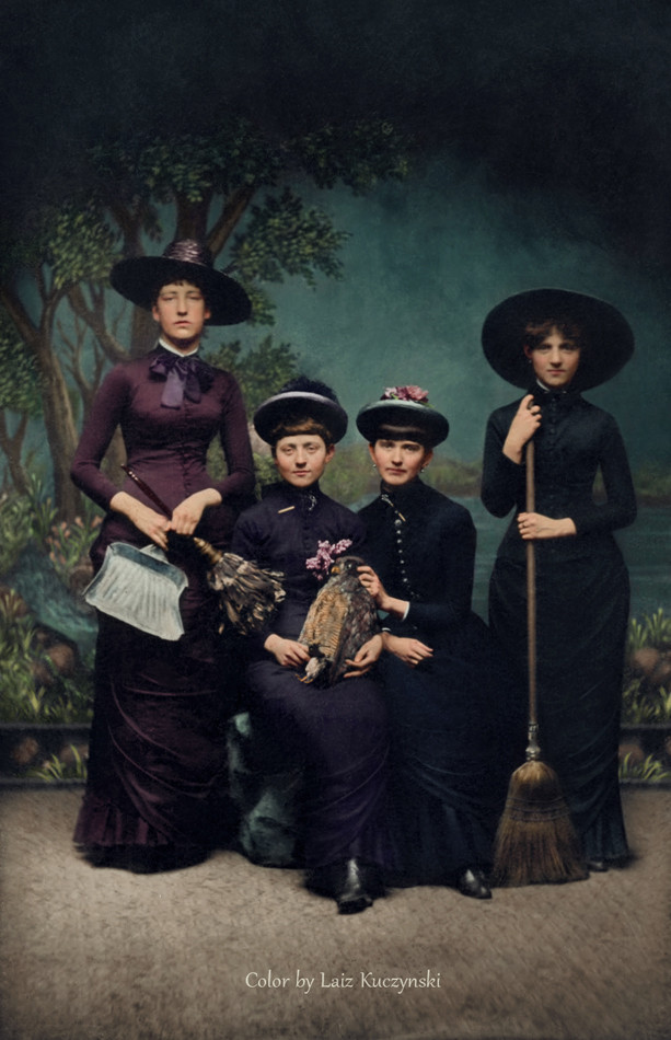 22. Women in witch costumes, (1875)