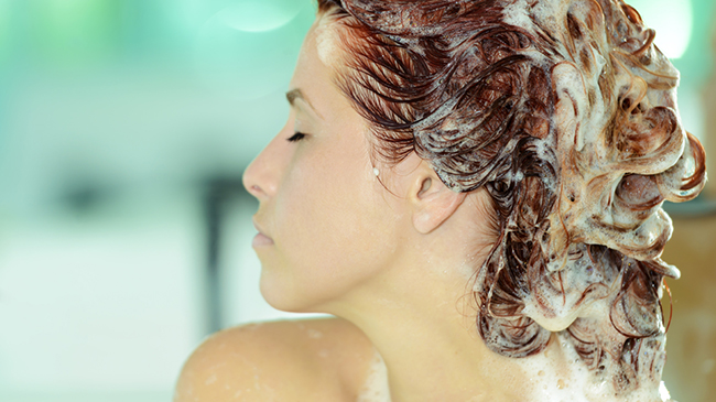 1. rinse your hair twice with shampoo for oily hair