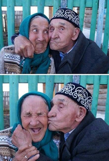 18. Old Russian couple from Khalilov village, Russia, have been happily married for 65 years