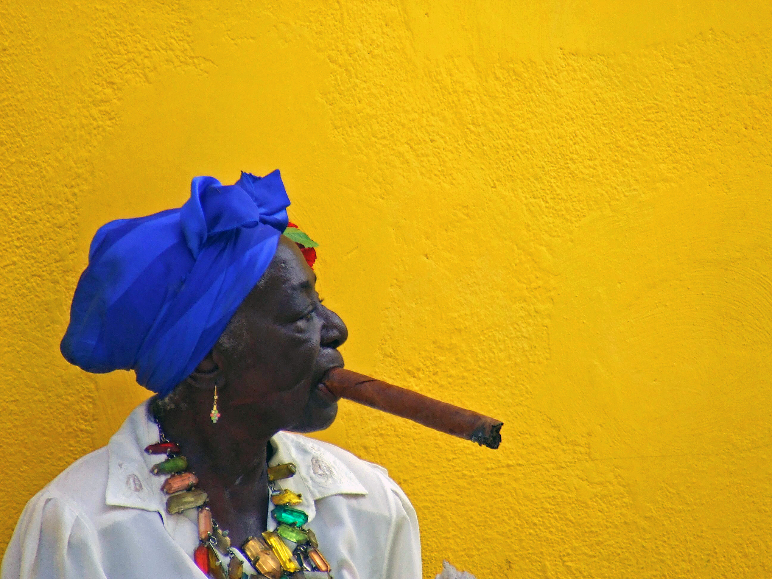 20. A cuban woman with a cigar