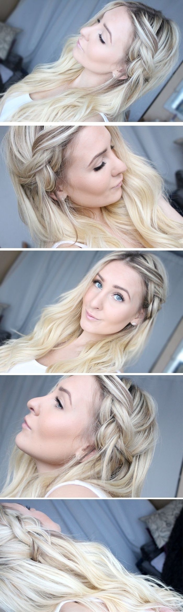 9. Try a half done braid for messy unwashed hair