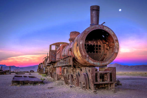 12. Abandoned Train in Uyuni, Bolivia