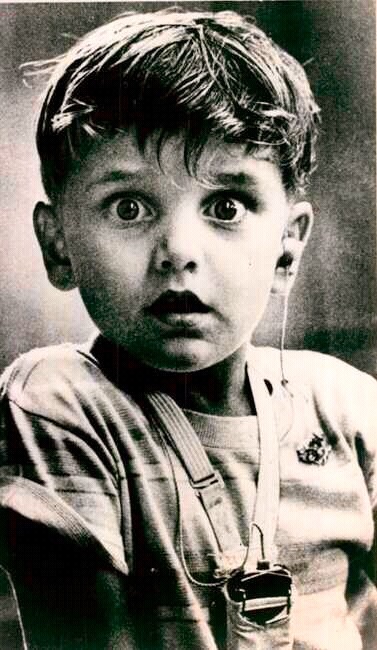 20. The exact moment five year old Harold Whittles hears for the very first time after doctors place an aid in his left ear. Circa. 1979