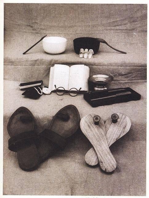 49. Mahatma Gandhi's worldly possessions. ca 1948